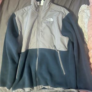 Navy Blue And Grey Fleece Northface Jacket Youth Boys
